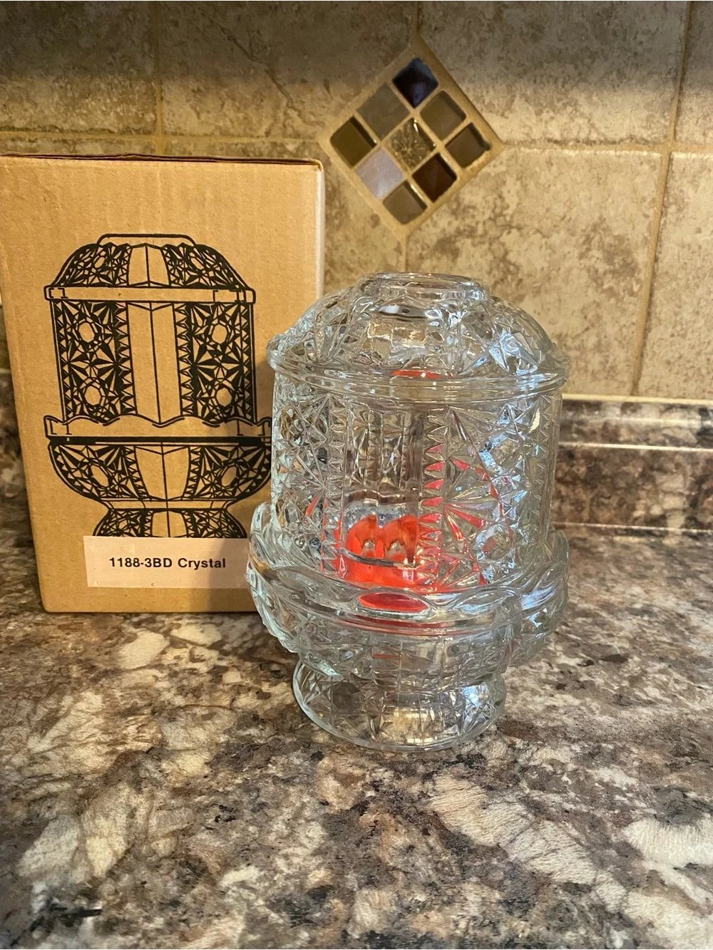 Homco Crystal Fairy Lamp 1188-3BD 3 piece Set Box Included Vintage